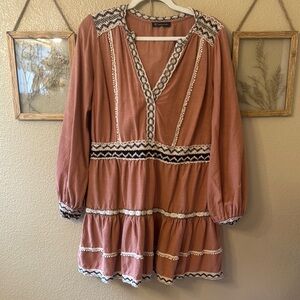 INC International Concepts Orange Red Bishop Sleeve Sundress